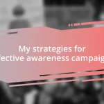 My strategies for effective awareness campaigns